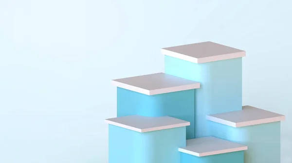 Ideia Criativa Mostra Pódio Produto Cosmético Formas Geométricas Retangulares Azul — Fotografia de Stock