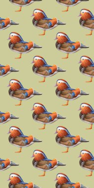 birds pattern hand drawn colorful background