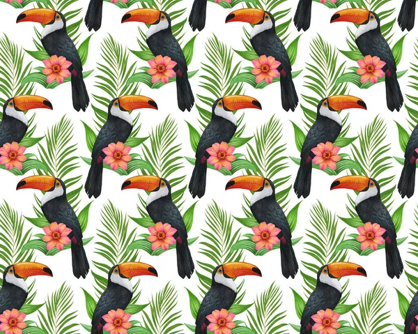 Birds Pattern Hand Drawn Colorful Background — Stock Photo, Image