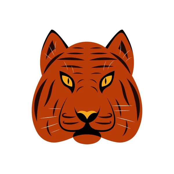 Tigers head on a white background. — Stock Vector