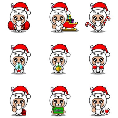 Tavşan maskotu kostümü. Noel paketi.