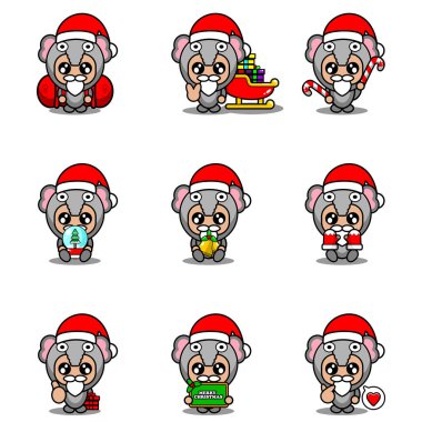 Fil maskotu kostümü. Noel paketi.
