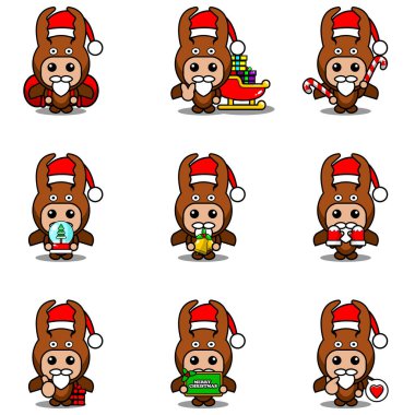 Dövüş böceği maskotu kostümü. Noel paketi.