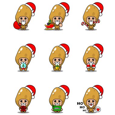 Vektör çizgi film karakteri şirin patates sebze maskotu kostümü.