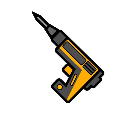 vektör karikatür inşa aracı endüstrisi ve inşaat sondaj makinesi