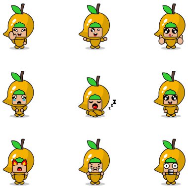 Mango meyveli çizgi film karakterleri.