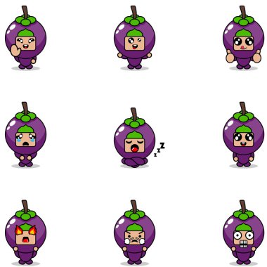 Mangosteen meyveli çizgi film karakterleri. 