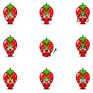 Çilekli çizgi film karakterleri.