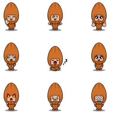 Badem karikatürlü çizgi film karakterleri.