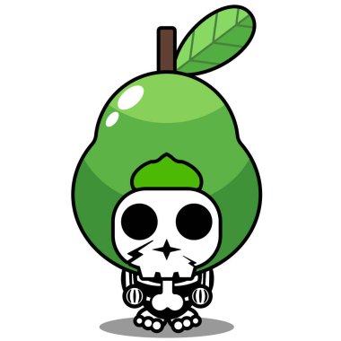 Çizgi film karakteri maskot kostümü karakteri tatlı avokado kafatası meyvesi