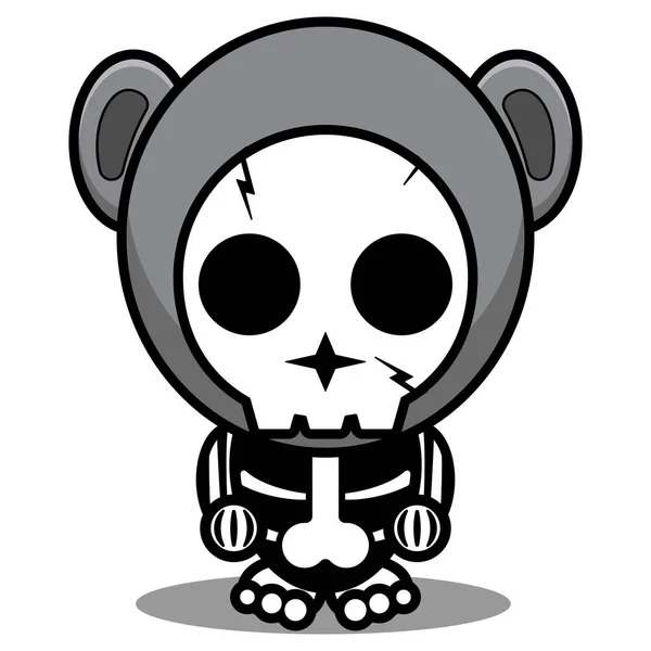 Vetor Personagem Desenho Animado Mascote Traje Humano Crânio Bonito Gorila — Vetor de Stock