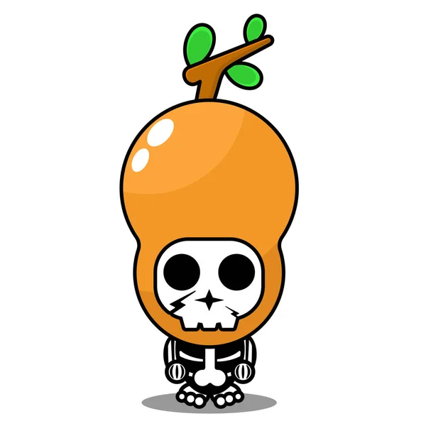 Personagem Desenho Animado Mascote Traje Humano Crânio Bonito Tamarindo Tempero — Vetor de Stock