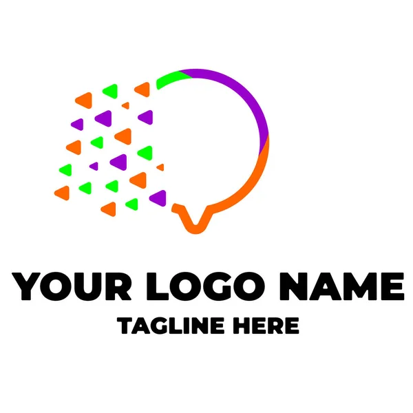 Bulle Chat Technologie Talk Media Logo Coloré Forme Abstraite — Image vectorielle