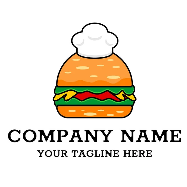 Modèle Conception Logo Burger Chef Vecteur — Image vectorielle