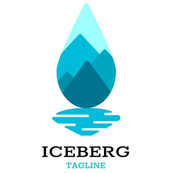 Simple Moderne Iceberg Goutte Eau Logo Design Inspiration Vectorielle Concept — Image vectorielle