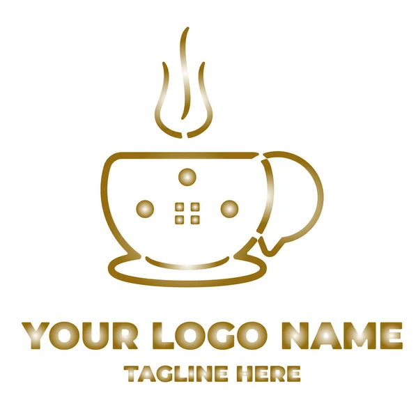 Taza Café Vector Línea Icono Concepto Ilustración Para Diseño Web — Archivo Imágenes Vectoriales
