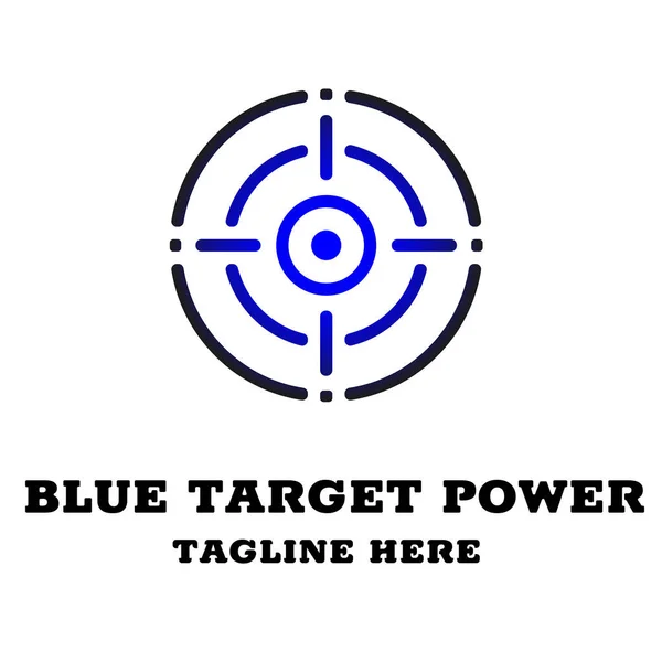 Blå Effekt Mål Logotyp Design Vektor Illustration — Stock vektor