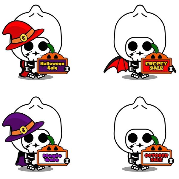 Vector Cartoon Character Mascot Costume Bone Dim Sum Food Holding — Stock Vector