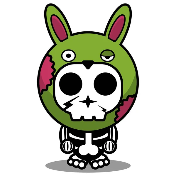 Illustration Vectorielle Personnage Dessin Animé Mignon Zombie Mascotte Animal Lapin — Image vectorielle