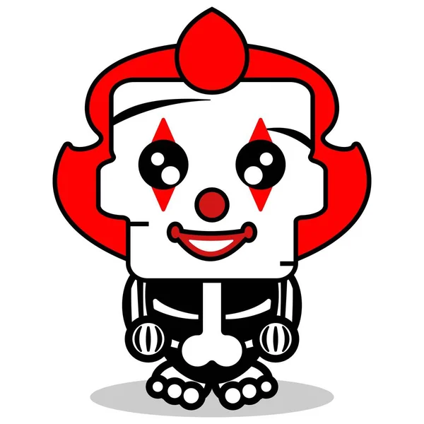 Cute Pennywise Bone Mascot Character Cartoon Vector Illustration — Vector de stock