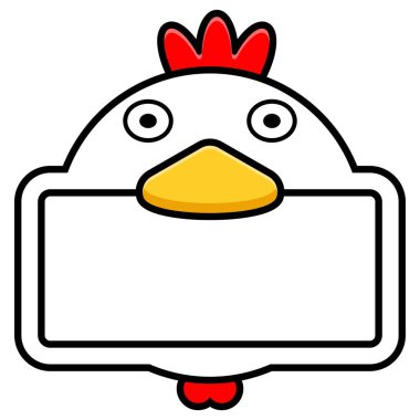 cute chicken animal board vector illustration design