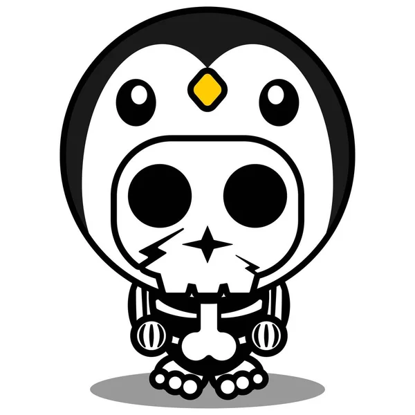 Ilustração Vetorial Mascote Traje Desenho Animado Personagem Animal Homem Pinguim — Vetor de Stock