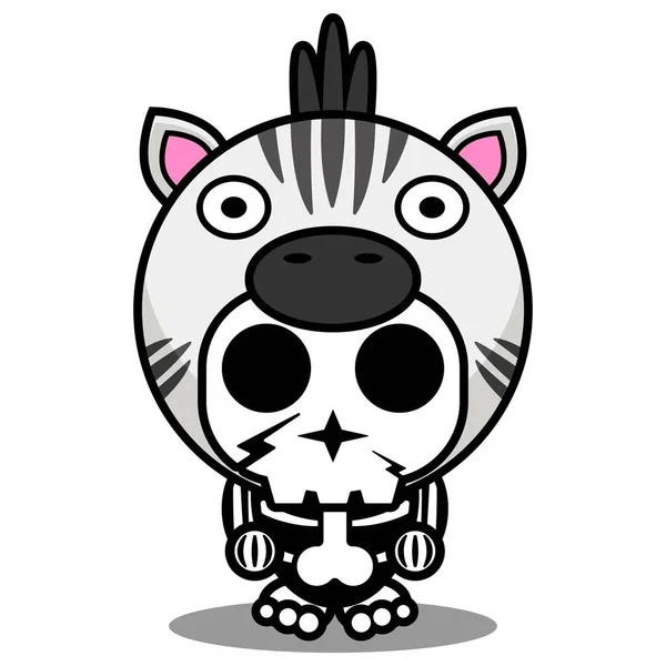 Vector Ilustración Traje Mascota Dibujos Animados Personaje Animal Hombre Cebra — Archivo Imágenes Vectoriales