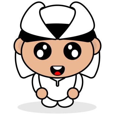 Katar köylü çocuk maskotu karakter çizgi film çizimi