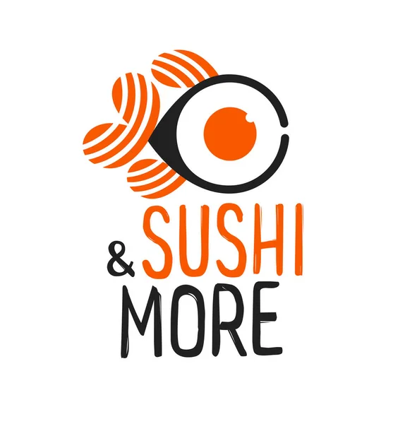 Concetto Sushi Più Creativo Logo Set Modelli Logo Forma Pesce — Vettoriale Stock