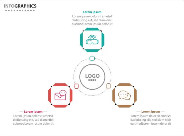 Drei Elemente Der Infografik Vektorillustration Vector Geschäftsvorlage Für Die Präsentation — Stockvektor