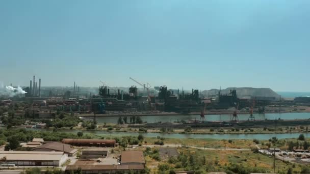 Drone View Azovstal Metallurgical Plant War Ukraine Russia Mariupol Ukraine — Stok video