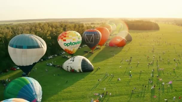 Ukraine Kolonshchyna Червня 2020 Balloon Festival Багато Повітряних Куль Під — стокове відео