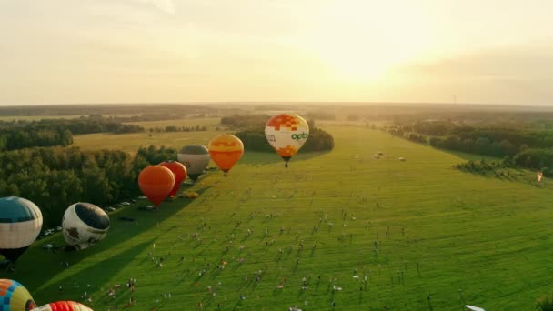 Ukraine Kolonshchyna Ιουνίου 2020 Κηφήνας Άποψη Των Αερόστατων Θερμού Αέρα — Αρχείο Βίντεο