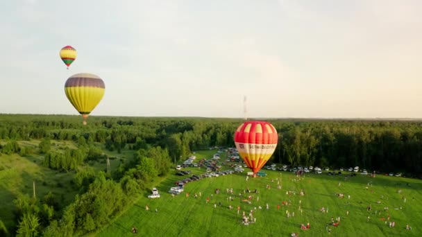 Ukraine Kolonshchyna June 2020 Balloon Festival Colorful Hot Air Balloons — Stock video