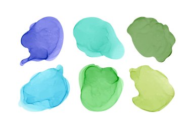 Renkli suluboya ve alkol lekeleri ayarlandı