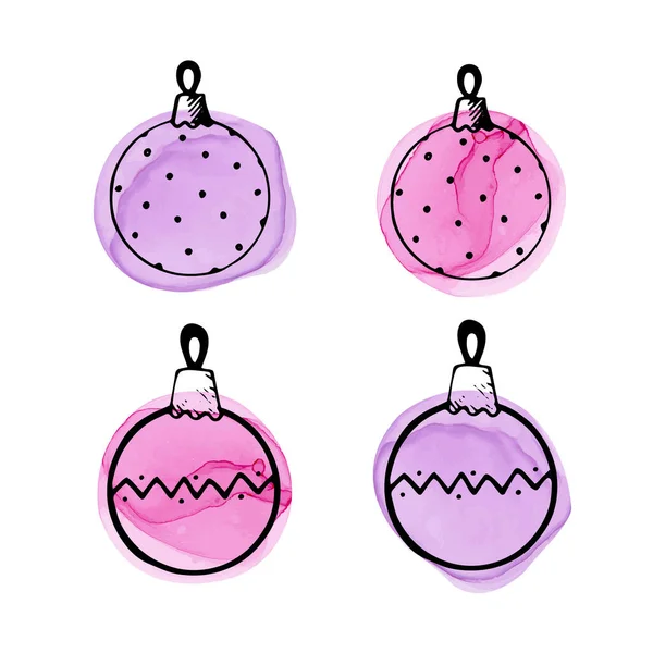 Set de garabatos navideños con elementos para el diseño navideño — Vector de stock