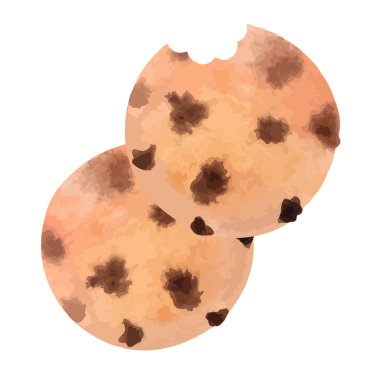 Çikolata parçacıklı suluboya kurabiyeler