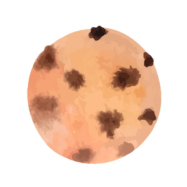 Biscuit Aquarelle Savoureux Avec Pépites Chocolat — Image vectorielle