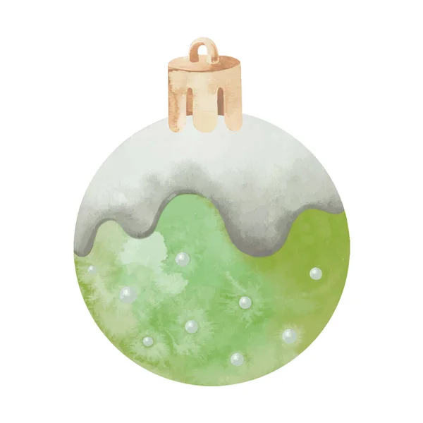 Aquarel kleurrijke en feestelijke kerstbal decoratie — Stockvector