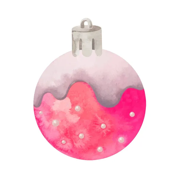 Acuarela colorida y festiva decoración de bolas de Navidad — Archivo Imágenes Vectoriales