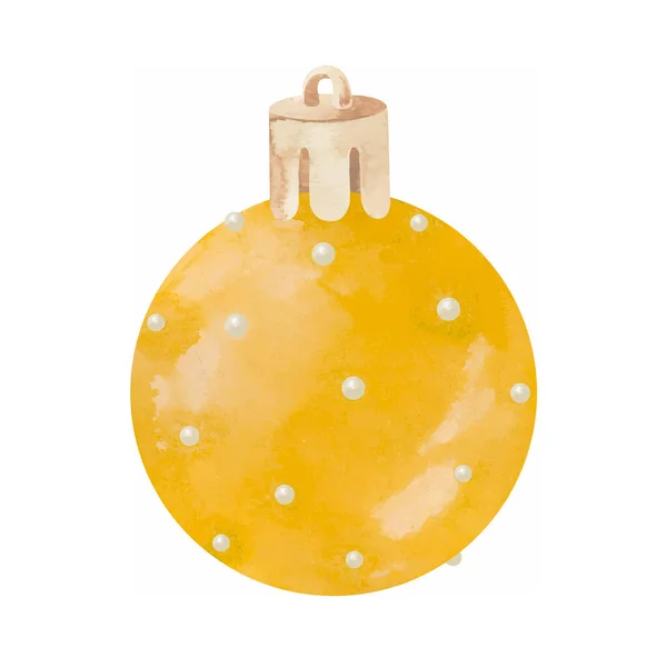 Akvarel barevné a slavnostní vánoční míč dekorace — Stockový vektor