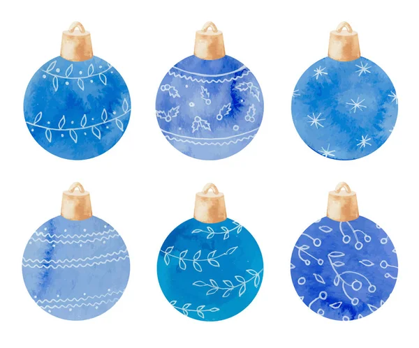 Décoration de boule de Noël colorée et festive aquarelle — Image vectorielle