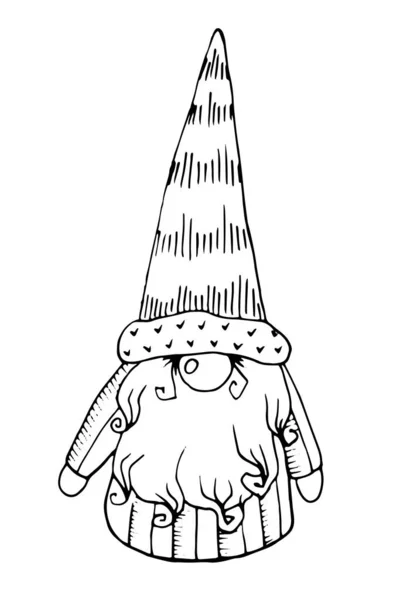Графический рождественский гном в теплой шляпе — стоковый вектор