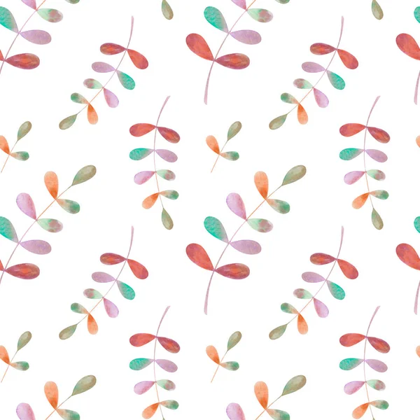 Акварель цветочный узор с листьями в пастельных тонах — стоковое фото