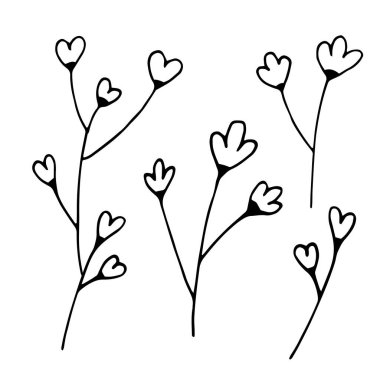 Çıngıraklı çiçek elementleri tek satır biçiminde ayarlandı