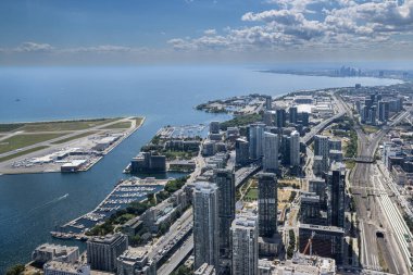 A view over Toronto in Ontario Canada. This is a view from the CN-tower in Toronto.
