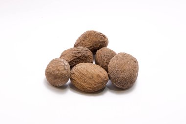 Pangium Edule (Keluak) beyaz arka planda izole edildi. Genellikle Endonezya mutfağı için sos olarak kullanılır.