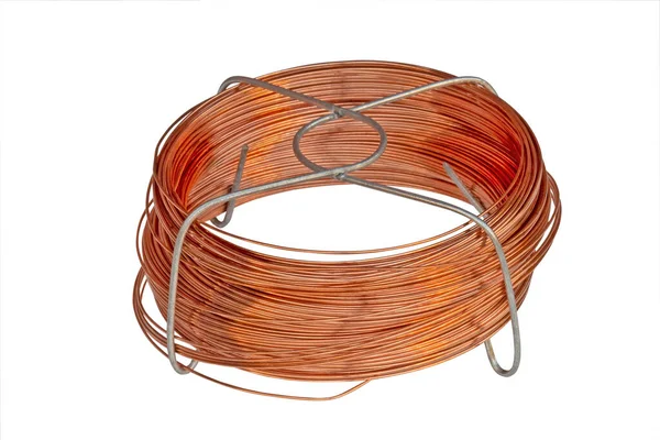Copper Wire Isolate White Background Intended Household Work — Stock Photo, Image