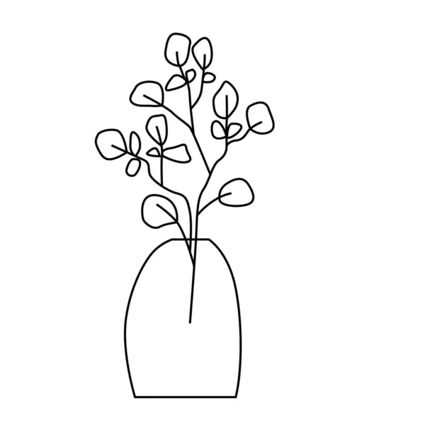 Una Botella Con Plantas — Vector de stock