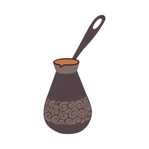 Кофе Тёрк Чашка Приготовления Кофе Векторная Иллюстрация Меню Кафе Ресторанов — стоковый вектор